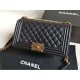 Replica Alta Qualità Boy Classic Flap Borse A67086 Nero Pelle di Agnello