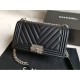 Riproduzione Fedele Boy Classica Chevron Flap Borse A67086 Nero Steel Hardware imitazioni Replica Alta Qualità Boy Classica Chevron Flap Borse A67086 Nero Steel Hardware
