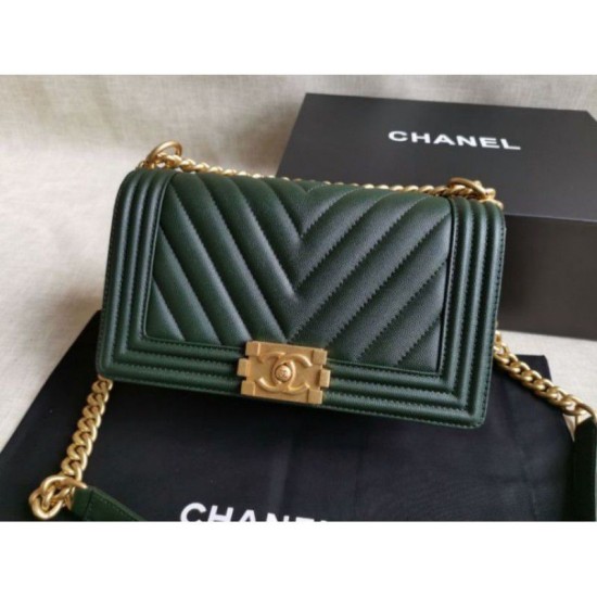 Riproduzione Fedele Boy Classica Chevron Flap Borse A67086 Verde imitazioni Replica Alta Qualità Boy Classica Chevron Flap Borse A67086 Verde