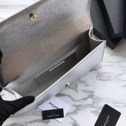 Saint Laurent Classic Metallic Monogramme frizione Argento imitazioni perfette