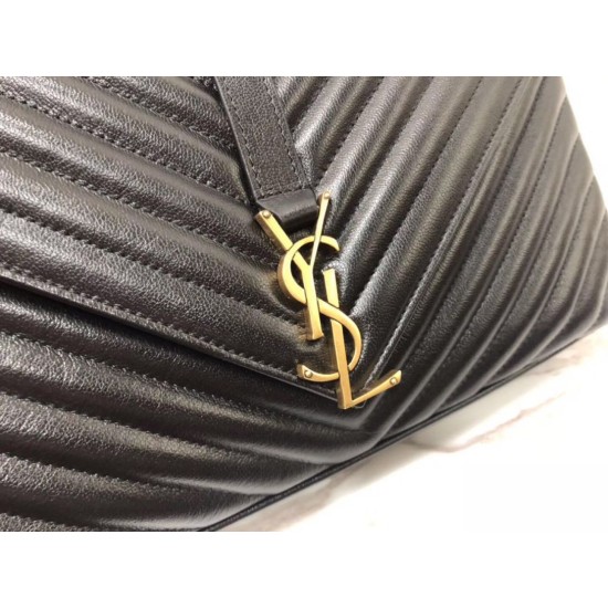 Replica Saint Laurent grandi borse Monogram universitari in nero di capra Imitazioni Replica perfette Saint Laurent grandi borse Monogram universitari in nero di capra