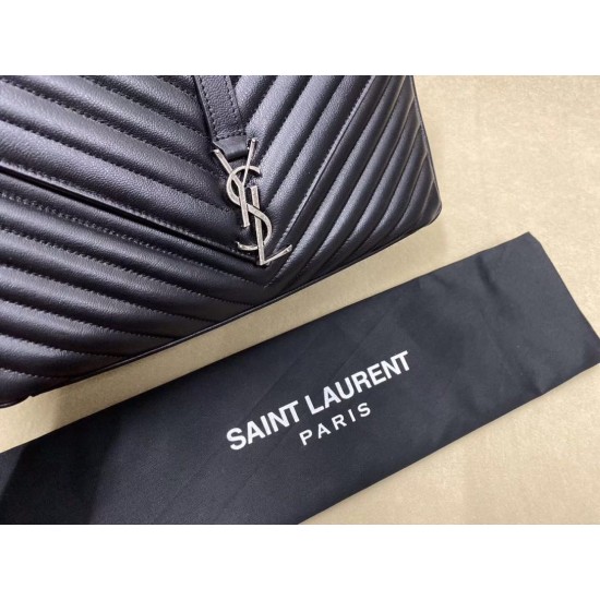 Replica Saint Laurent grandi borse Monogram universitari in nero di capra Imitazioni Replica perfette Saint Laurent grandi borse Monogram universitari in nero di capra