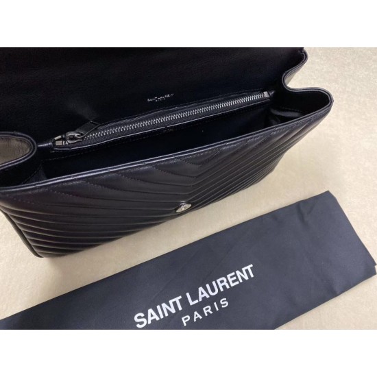 Replica Saint Laurent grandi borse Monogram universitari in nero di capra Imitazioni Replica perfette Saint Laurent grandi borse Monogram universitari in nero di capra