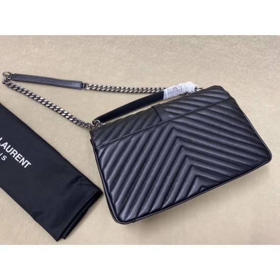 Replica Saint Laurent grandi borse Monogram universitari in nero di capra Imitazioni Replica perfette Saint Laurent grandi borse Monogram universitari in nero di capra