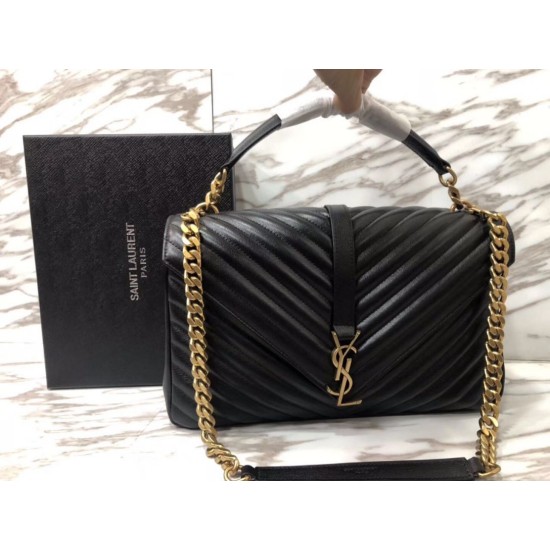 Replica Saint Laurent grandi borse Monogram universitari in nero di capra Imitazioni Replica perfette Saint Laurent grandi borse Monogram universitari in nero di capra