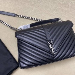 Replica Saint Laurent grandi borse Monogram universitari in nero di capra Imitazioni Replica perfette Saint Laurent grandi borse Monogram universitari in nero di capra