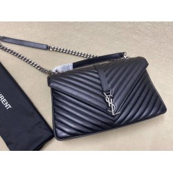 Saint Laurent grandi borse Monogram universitari in nero di capra Saint Laurent grandi borse Monogram universitari in nero di capra