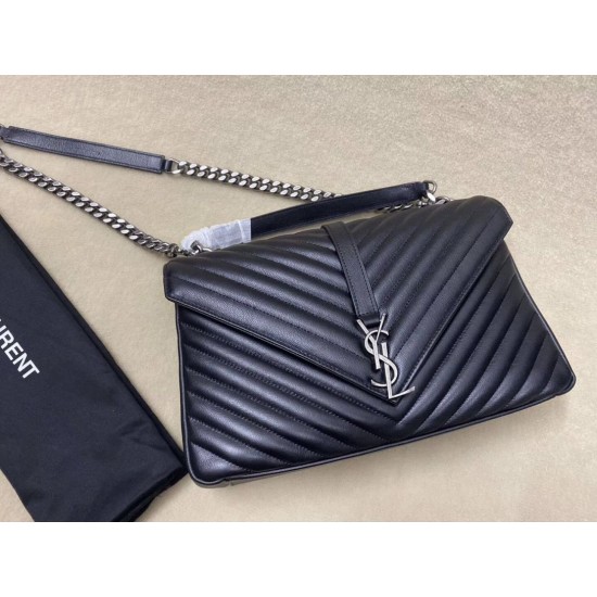 Replica Saint Laurent grandi borse Monogram universitari in nero di capra Imitazioni Replica perfette Saint Laurent grandi borse Monogram universitari in nero di capra