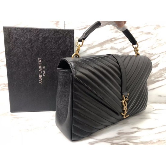Replica Saint Laurent grandi borse Monogram universitari in nero di capra Imitazioni Replica perfette Saint Laurent grandi borse Monogram universitari in nero di capra