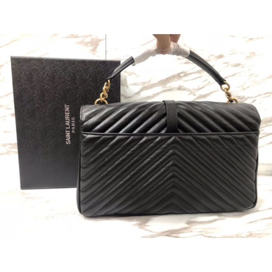 Replica Saint Laurent grandi borse Monogram universitari in nero di capra Imitazioni Replica perfette Saint Laurent grandi borse Monogram universitari in nero di capra