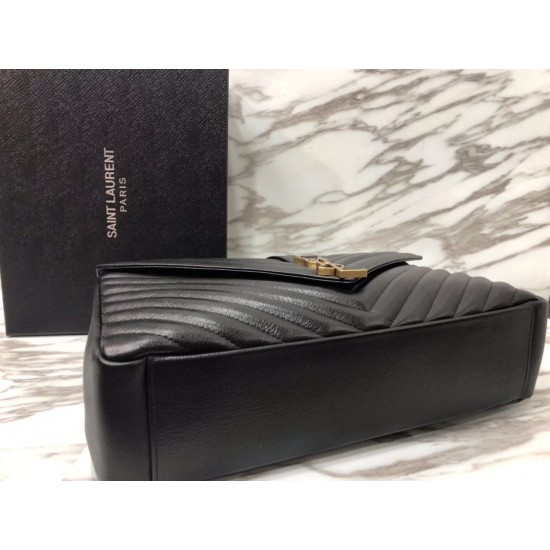 Replica Saint Laurent grandi borse Monogram universitari in nero di capra Imitazioni Replica perfette Saint Laurent grandi borse Monogram universitari in nero di capra