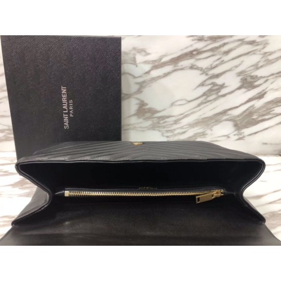 Replica Saint Laurent grandi borse Monogram universitari in nero di capra Imitazioni Replica perfette Saint Laurent grandi borse Monogram universitari in nero di capra