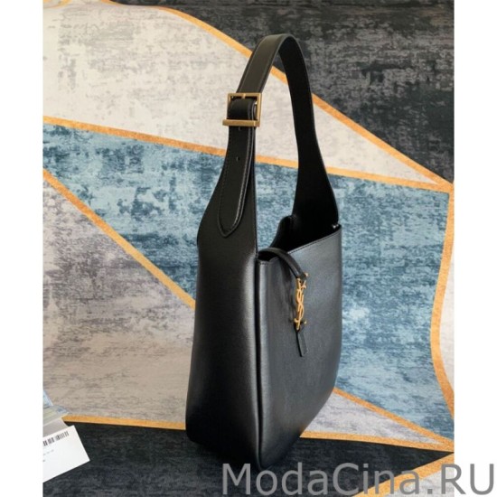 YSL Saint Laurent Le 5 A 7 Borsa Hobo Piccola Morbida In Pelle Liscia Nera YSL Saint Laurent Le 5 A 7 Borsa Hobo Piccola Morbida In Pelle Liscia Nera