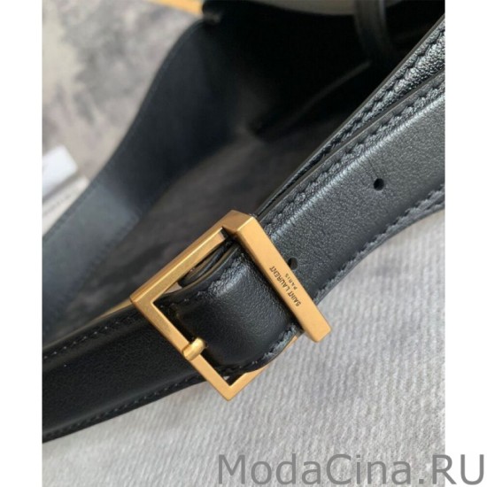 YSL Saint Laurent Le 5 A 7 Borsa Hobo Piccola Morbida In Pelle Liscia Nera YSL Saint Laurent Le 5 A 7 Borsa Hobo Piccola Morbida In Pelle Liscia Nera