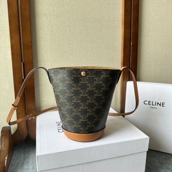 Replica Perfetta Borse Celine Little Bucket tela Triomphe Marrone Replica Perfetta Borse Celine Little Bucket tela Triomphe Marrone