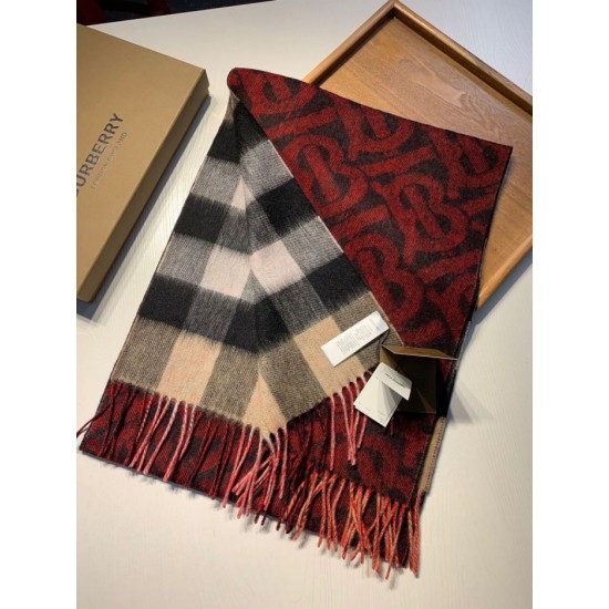 Replica Scialle in lana cashmere double face Burberry 30 x 180 Griffate
