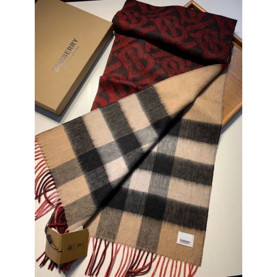 Replica Scialle in lana cashmere double face Burberry 30 x 180 Griffate