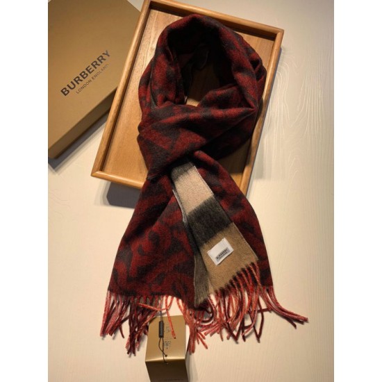 Replica Scialle in lana cashmere double face Burberry 30 x 180 Griffate