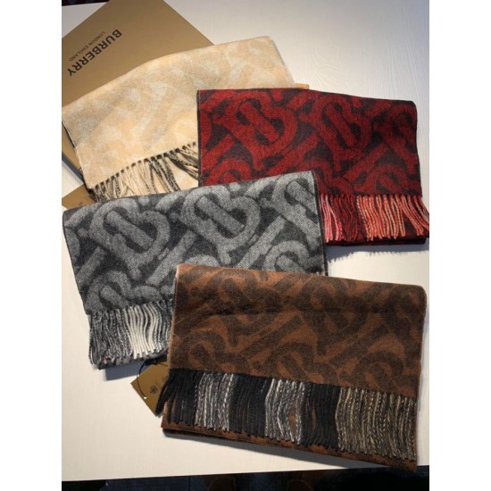 Replica Scialle in lana cashmere double face Burberry 30 x 180 Griffate