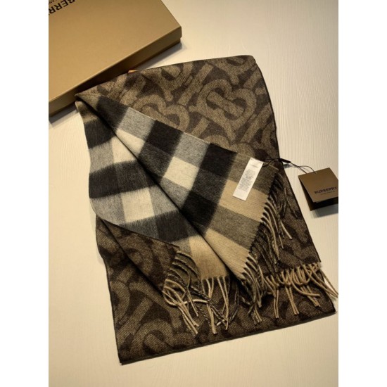 Replica Scialle in lana cashmere double face Burberry 30 x 180 Griffate
