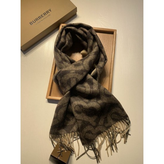 Replica Scialle in lana cashmere double face Burberry 30 x 180 Griffate