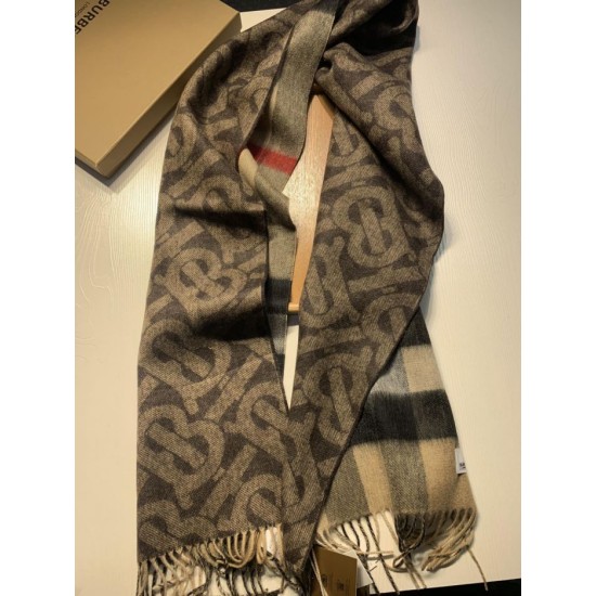 Replica Scialle in lana cashmere double face Burberry 30 x 180 Griffate