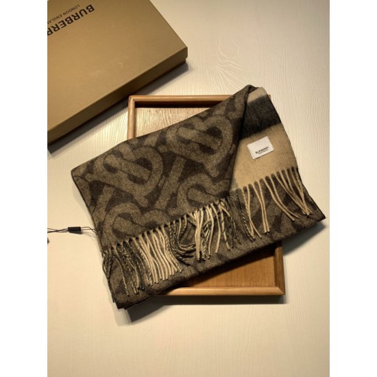 Replica Scialle in lana cashmere double face Burberry 30 x 180 Griffate