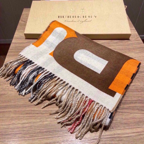 Dupe replica Scialle Burberry in lana e cashmere con motivo check double face e logo 30 x 180 arancione imitazioni perfette Replica Scialle Burberry in lana e cashmere con motivo check double face e logo 30 x 180 arancione Griffate