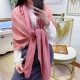 Dupe Wool GG jacquard Sciarpa quadrata double face Rosa imitazioni perfette Replica Wool GG jacquard Sciarpa quadrata double face Rosa Griffate