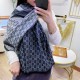 Dupe Wool GG jacquard Sciarpa quadrata double face Blu imitazioni perfette Replica Wool GG jacquard Sciarpa quadrata double face Blu Griffate