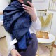 Dupe Qualità da grande replica Wool GG jacquard Sciarpa quadrata double face Blu imitazioni perfette Replica Qualità da grande Wool GG jacquard Sciarpa quadrata double face Blu Griffate