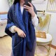 Dupe Qualità da grande replica Wool GG jacquard Sciarpa quadrata double face Blu imitazioni perfette Replica Qualità da grande Wool GG jacquard Sciarpa quadrata double face Blu Griffate