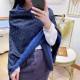 Dupe Qualità da grande replica Wool GG jacquard Sciarpa quadrata double face Blu imitazioni perfette Replica Qualità da grande Wool GG jacquard Sciarpa quadrata double face Blu Griffate