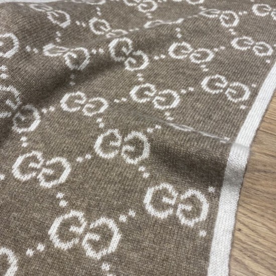 Dupe Pari replica Sciarpa Classic Wool GG jacquard Caffè imitazioni perfette Replica Pari Sciarpa Classic Wool GG jacquard Caffè Griffate