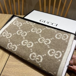 Dupe Pari replica Sciarpa Classic Wool GG jacquard Caffè imitazioni perfette Replica Pari Sciarpa Classic Wool GG jacquard Caffè Griffate