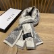 Replica Sciarpa Classic Wool GG jacquard Grigia Griffate