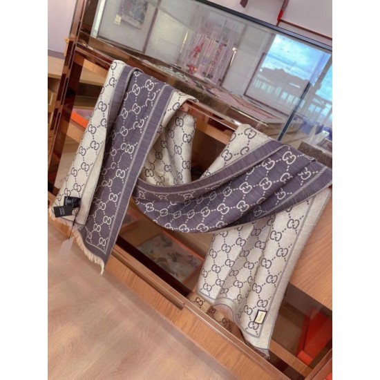Replica Alta gamma Scialle in lurex intarsiato con elementi classici in edizione limitata Marrone Griffate