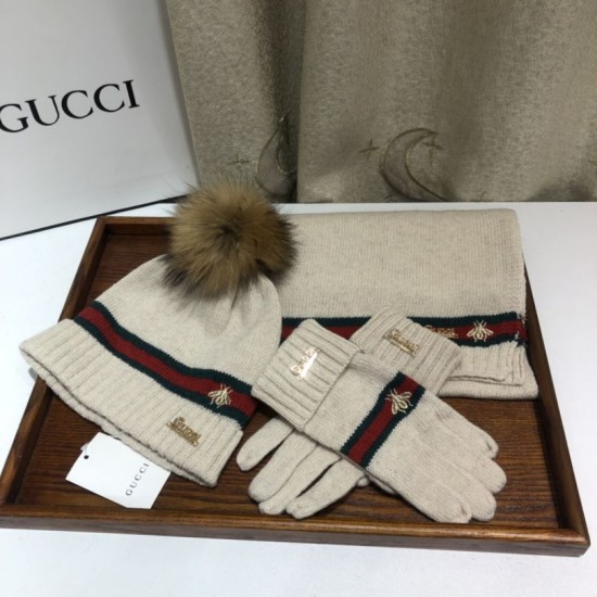 Dupe Alta gamma replica Classic Cashmere Jacquard Sciarpa e Cappello Beige imitazioni perfette Replica Alta gamma Classic Cashmere Jacquard Sciarpa e Cappello Beige Griffate