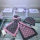 Dupe Classic Cashmere Jacquard Sciarpa e Cappello Rosa / Grigio imitazioni perfette Replica Classic Cashmere Jacquard Sciarpa e Cappello Rosa / Grigio Griffate