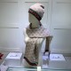 Replica Alta gamma Sciarpa e cappello classici in jacquard cashmere marrone / rosso Griffate