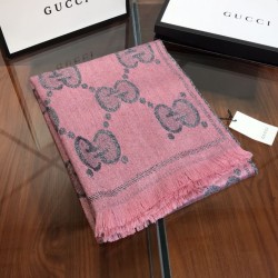 Replica Pari Sciarpa in cashmere con logo jacquard GG Lurex Rose Griffate