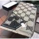 Dupe Pari replica falso Sciarpa in cashmere con logo jacquard GG Lurex Grigio imitazioni perfette Replica Pari falso Sciarpa in cashmere con logo jacquard GG Lurex Grigio Griffate