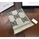 Dupe Pari replica falso Sciarpa in cashmere con logo jacquard GG Lurex Grigio imitazioni perfette Replica Pari falso Sciarpa in cashmere con logo jacquard GG Lurex Grigio Griffate