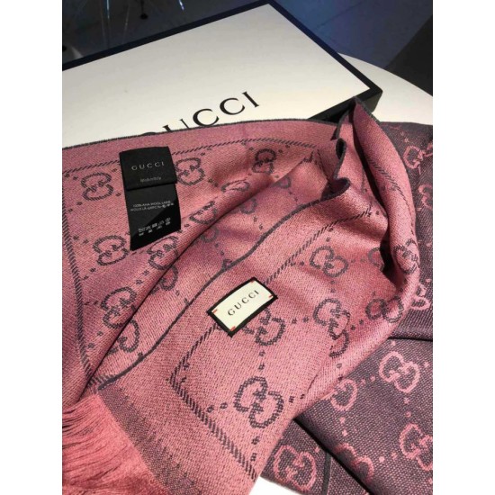 Replica Sciarpa Classic jacquard in lana 48 x 180 rosa Griffate