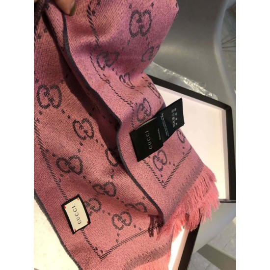 Replica Sciarpa Classic jacquard in lana 48 x 180 rosa Griffate