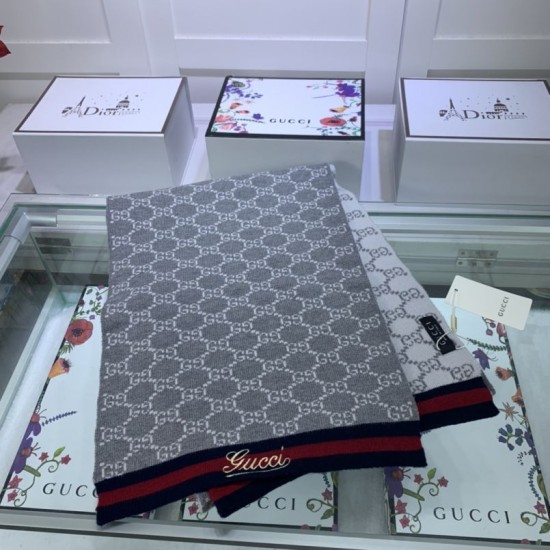 Dupe Sciarpa cashmere jacquard 30 x 190 Grigio imitazioni perfette Replica Sciarpa cashmere jacquard 30 x 190 Grigio Griffate
