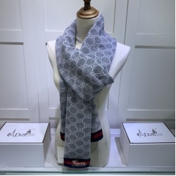 Replica Sciarpa cashmere jacquard 30 x 190 Grigio Griffate