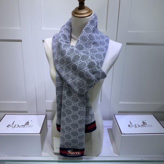Dupe Sciarpa cashmere jacquard 30 x 190 Grigio imitazioni perfette Replica Sciarpa cashmere jacquard 30 x 190 Grigio Griffate