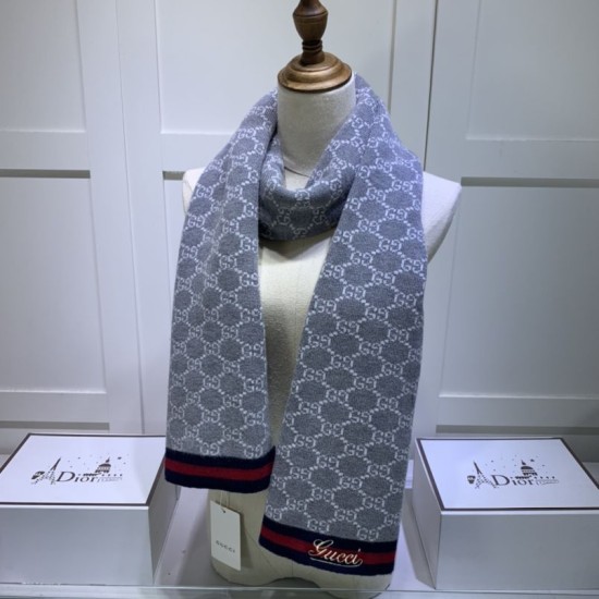 Dupe Sciarpa cashmere jacquard 30 x 190 Grigio imitazioni perfette Replica Sciarpa cashmere jacquard 30 x 190 Grigio Griffate