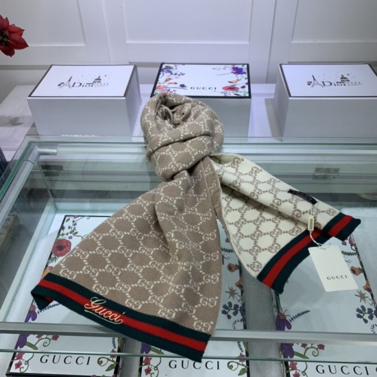 Dupe Sciarpa cashmere jacquard 30 x 190 Marrone imitazioni perfette Replica Sciarpa cashmere jacquard 30 x 190 Marrone Griffate
